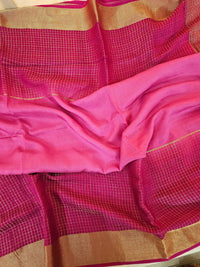 Semi Viscous Crepe Silk Saree - Pink