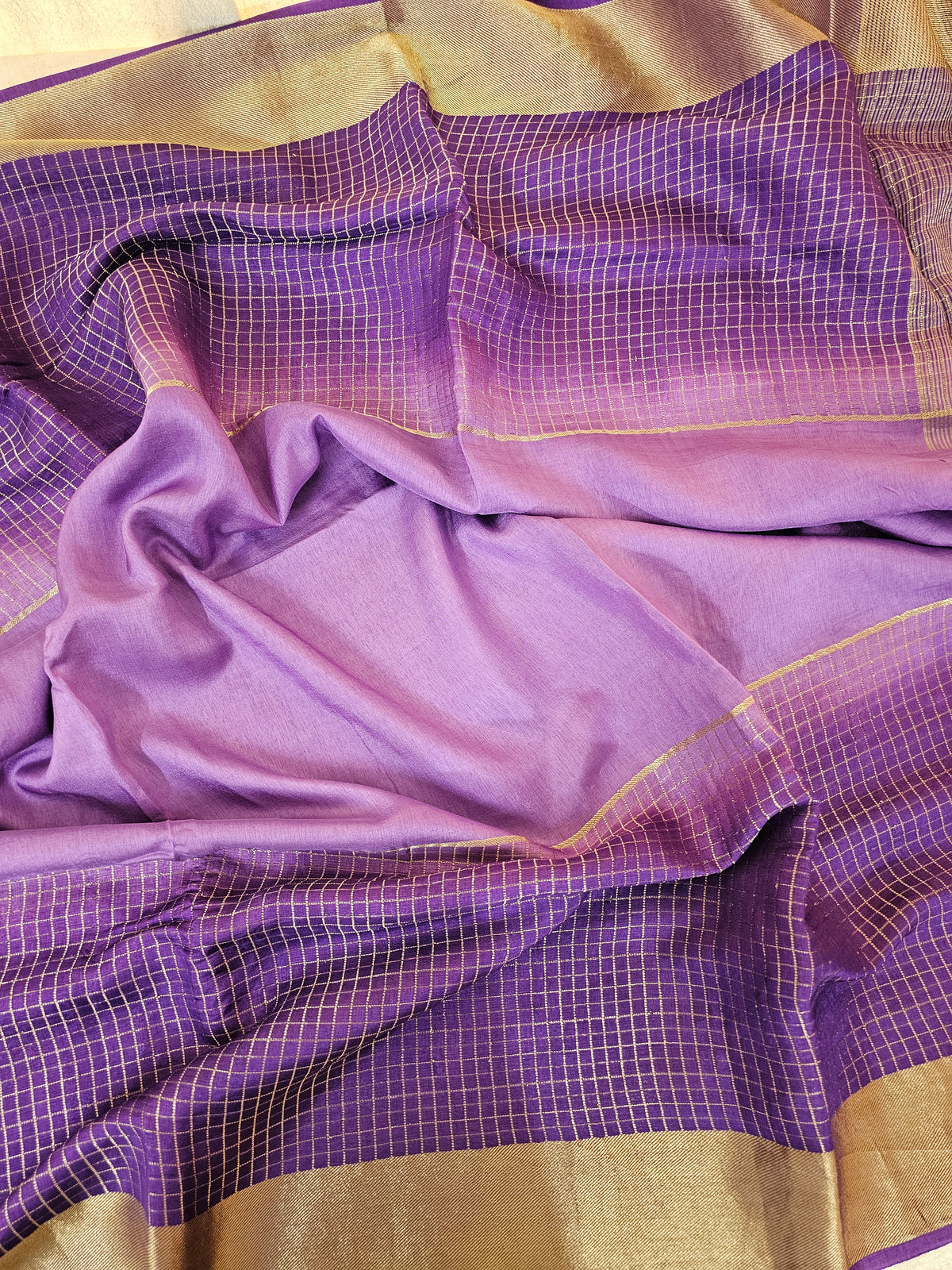 Semi Viscous Crepe Silk Saree - Purple