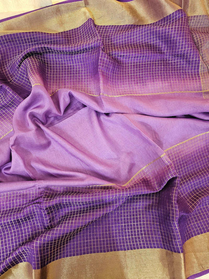 Semi Viscous Crepe Silk Saree - Purple