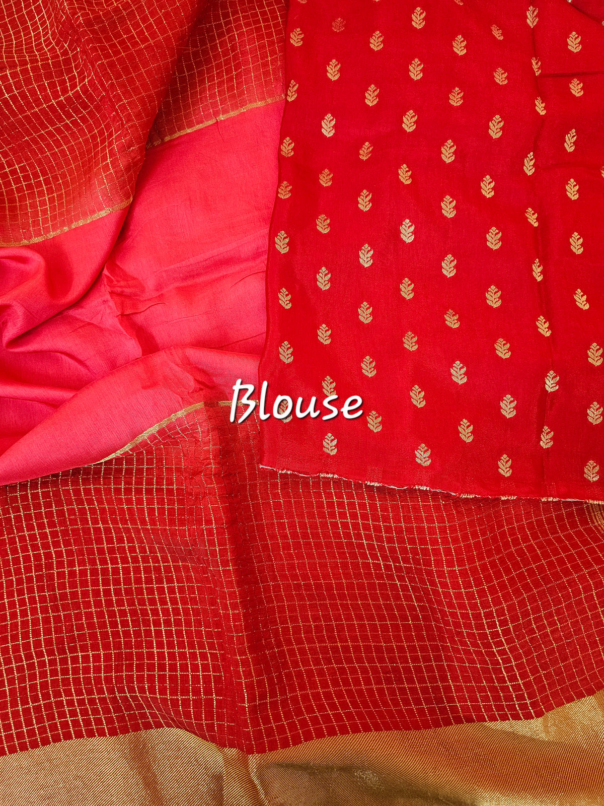 Semi Viscous Crepe Silk Saree - Red