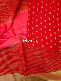 Semi Viscous Crepe Silk Saree - Red