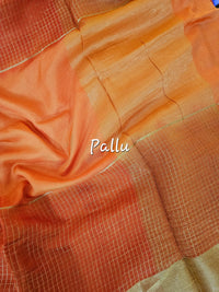 Semi Viscous Crepe Silk Saree - Orange