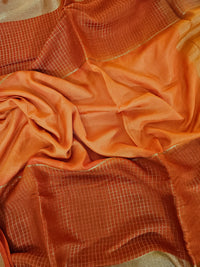 Semi Viscous Crepe Silk Saree - Orange