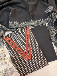 Pure Cotton -  Black with Maroon