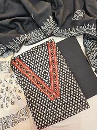 Pure Cotton -  Black with Maroon