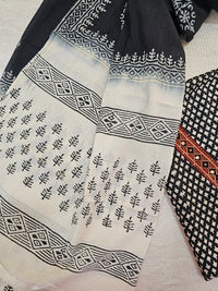 Pure Cotton -  Black with Maroon
