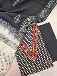 Pure Cotton -  Black with Maroon