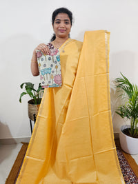 Pastel Bhagalpuri with Matching Blouse - Yellow