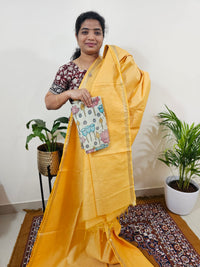 Pastel Bhagalpuri with Matching Blouse - Yellow