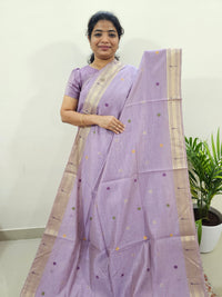 Soft Cotton with Weaving Floral Pattern  - Purple
