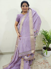 Soft Cotton with Weaving Floral Pattern  - Purple