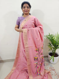Soft Cotton with Weaving Floral Pattern  - Pink