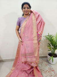 Soft Cotton with Weaving Floral Pattern  - Pink