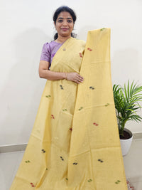 Soft Cotton with Weaving Floral Pattern  - Blue