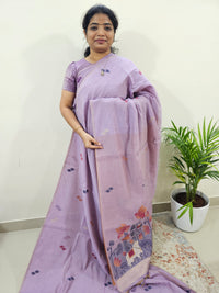 Soft Cotton with Weaving Floral Pattern  - Purple