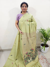 Soft Cotton with Weaving Floral Pattern  - Mint Green