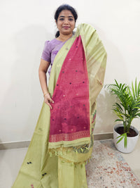 Soft Cotton with Weaving Floral Pattern  - Mint Green