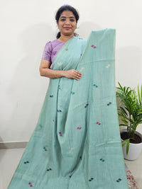 Soft Cotton with Weaving Floral Pattern  - Blue