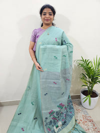 Soft Cotton with Weaving Floral Pattern  - Blue