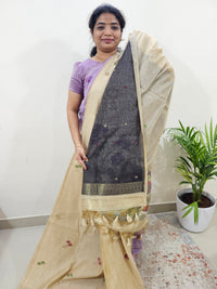 Soft Cotton with Weaving Floral Pattern  - Cream