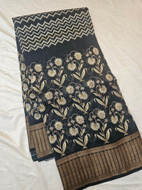 Pure Chanderi Butter Silk - Black