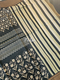 Pure Chanderi Butter Silk - Black