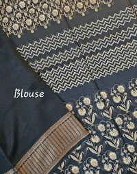 Pure Chanderi Butter Silk - Black