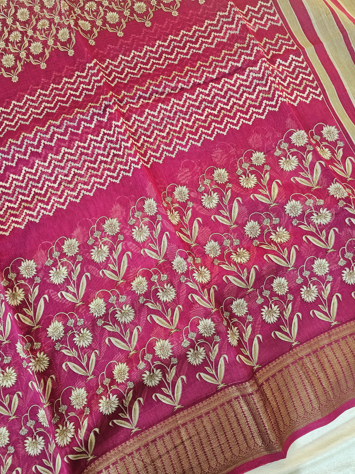 Pure Chanderi Butter Silk - Pink