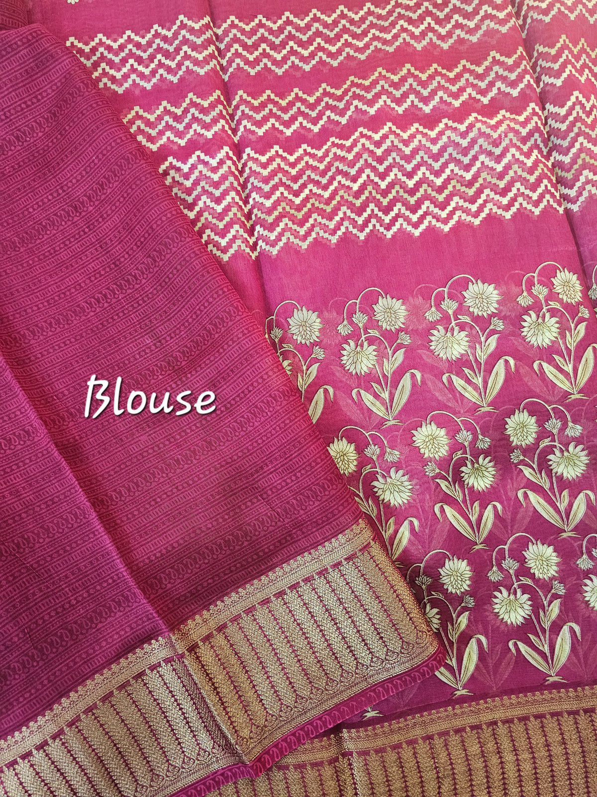 Pure Chanderi Butter Silk - Pink