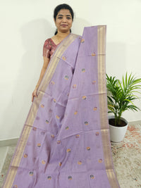 Soft Cotton with Weaving Floral Pattern  - Purple