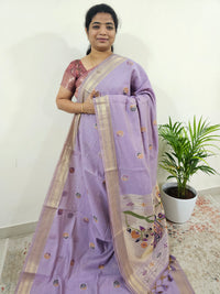 Soft Cotton with Weaving Floral Pattern  - Purple