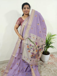 Soft Cotton with Weaving Floral Pattern  - Purple