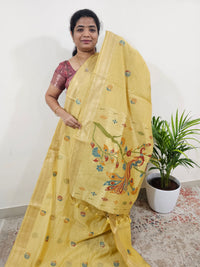 Soft Cotton with Weaving Floral Pattern  - Gold Shade