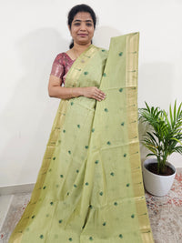 Soft Cotton with Weaving Floral Pattern  - Green