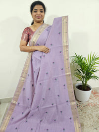 Soft Cotton with Weaving Floral Pattern  - Purple
