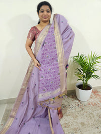 Soft Cotton with Weaving Floral Pattern  - Purple