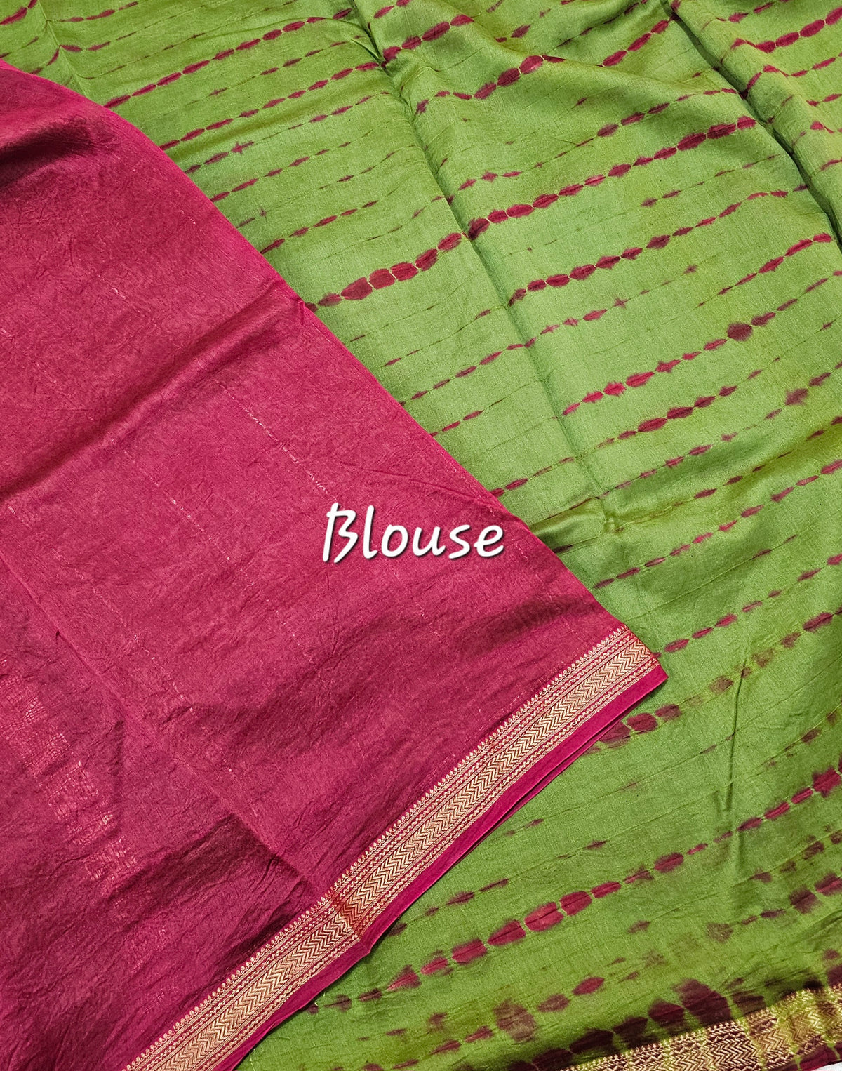 Maheshwari Silk Cotton Hand Block Printed Saree - Green