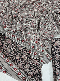 Modal Silk Unstitched Salwar Suit  - Black and Maroon