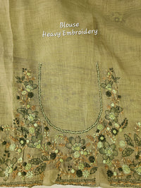 Linen Tissue with French Knot Work - Green