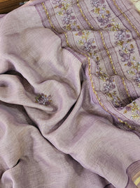 Linen Tissue with French Knot Work - Lavender