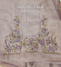 Linen Tissue with French Knot Work - Lavender