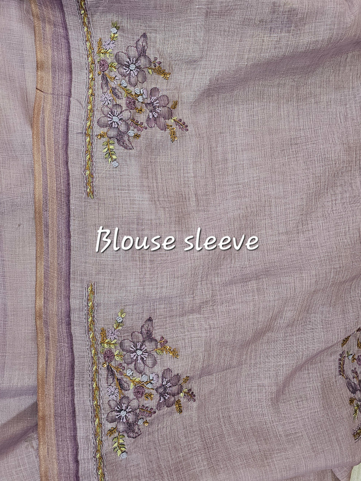 Linen Tissue with French Knot Work - Lavender