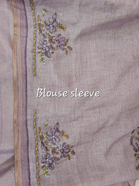 Linen Tissue with French Knot Work - Lavender