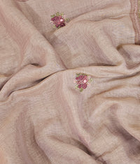 Linen Tissue with French Knot Work - Pink