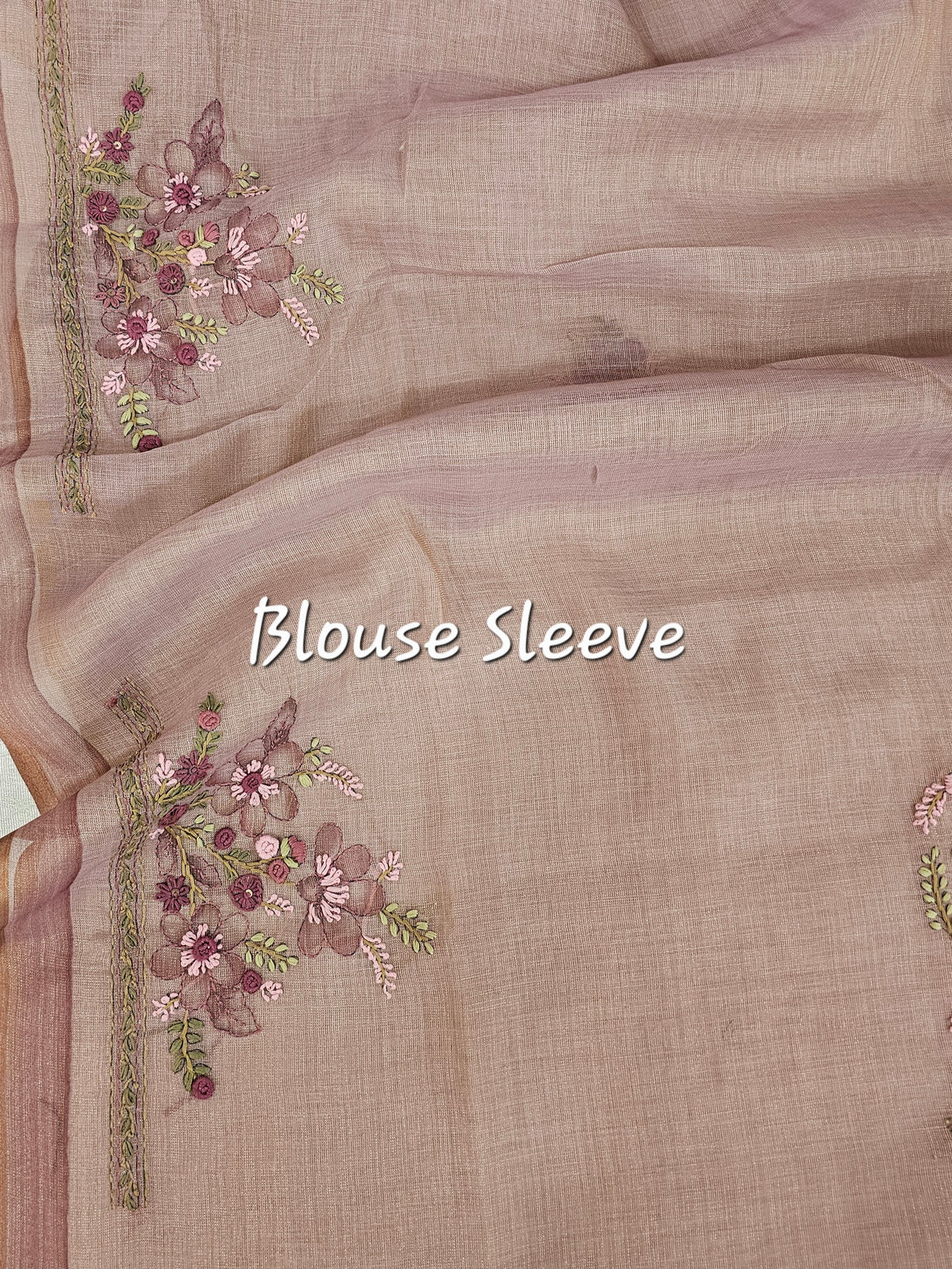 Linen Tissue with French Knot Work - Pink