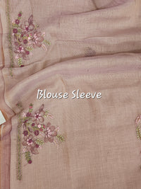 Linen Tissue with French Knot Work - Pink