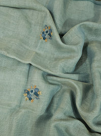 Linen Tissue with French Knot Work - Blue
