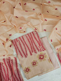 Banarasi Unstitched Salwar Suit - Beige