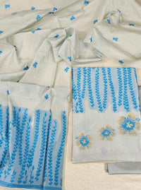 Banarasi Unstitched Salwar Suit - Blue