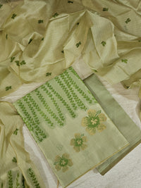Banarasi Unstitched Salwar Suit - Green